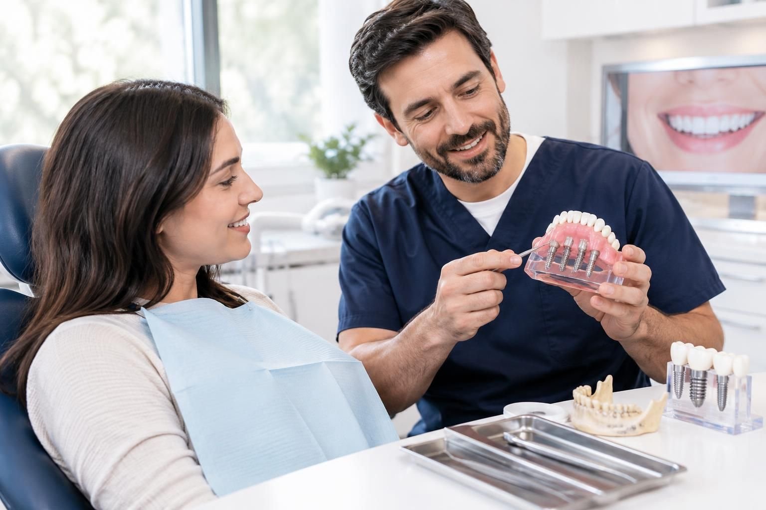 Illustrative editorial image for 3 on 8 Dental Implants: What They Are, Who They Help, and What to Expect