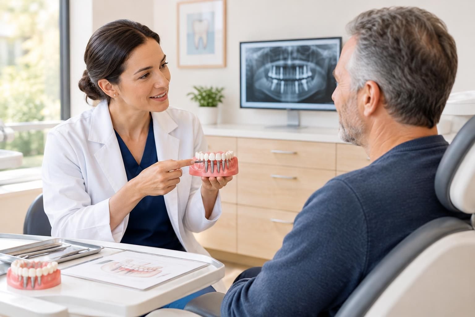Illustrative editorial image for 4 and 1 Dental Implants: Cost, Procedure, Benefits, and Risks